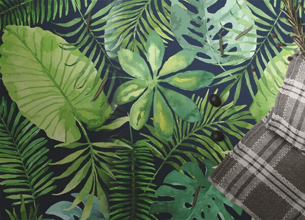 Tapete vinílico Folhas tropicais