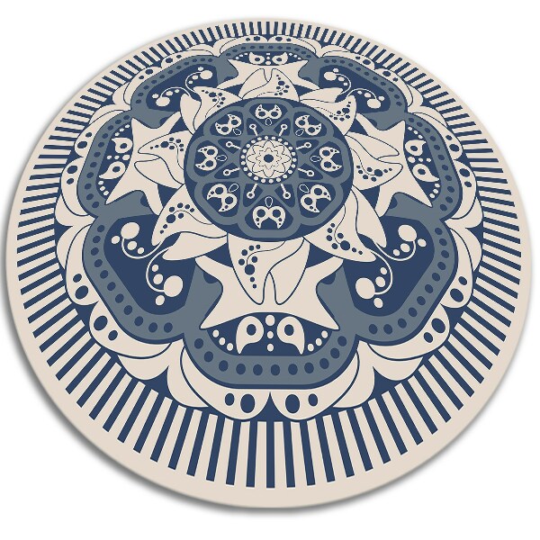 Tapete de vinil redondo mandala floral