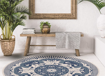 Tapete de vinil redondo mandala floral