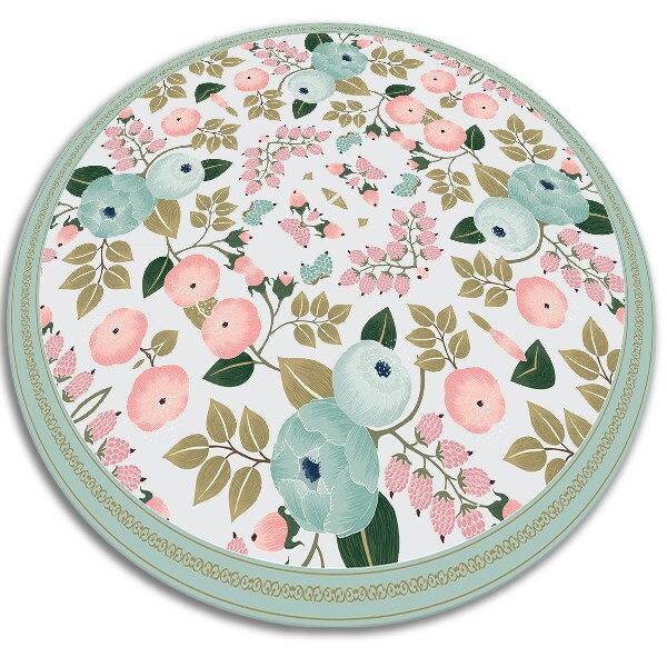 Tapete de vinil redondo flores