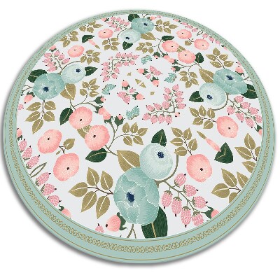 Tapete de vinil redondo flores