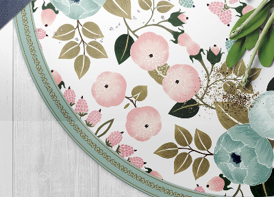 Tapete de vinil redondo flores