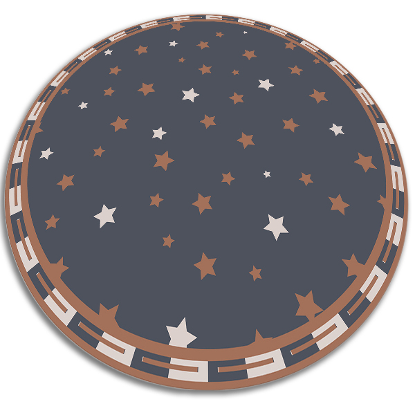 Tapete de vinil redondo para cozinha estrelas geométricas