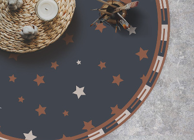Tapete de vinil redondo para cozinha estrelas geométricas