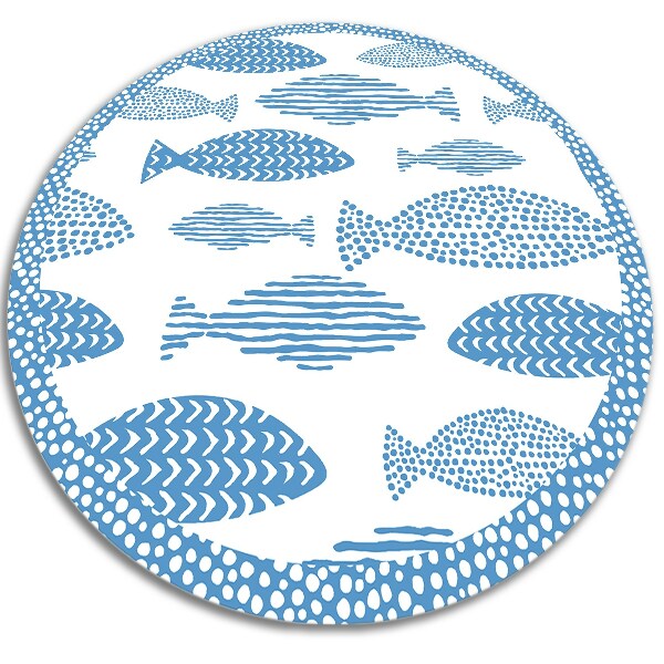 Tapete de vinil redondo para cozinha peixe