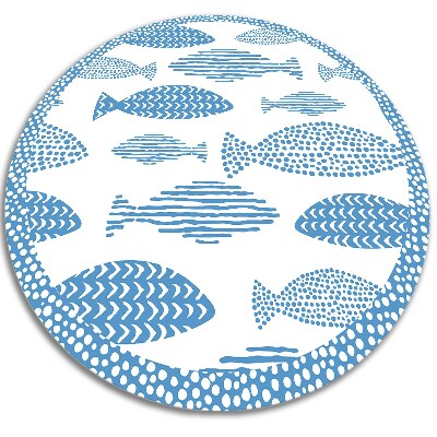 Tapete de vinil redondo para cozinha peixe