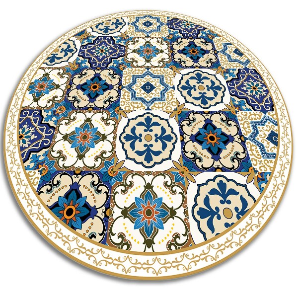 Tapete vinílico redondo Azulejos portugueses