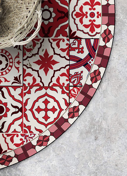 Tapete vinílico redondo Azulejos portugueses