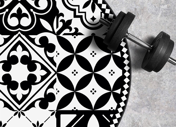 Tapete de vinil redondo para cozinha Azulejos portugueses