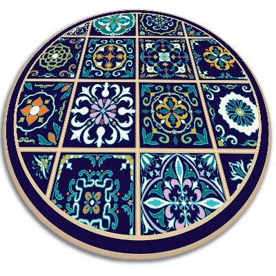 Tapete de vinil redondo para cozinha Azulejos portugueses