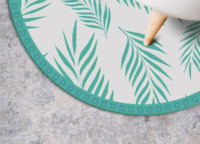 Tapete de vinil redondo para cozinha folhas havaianas