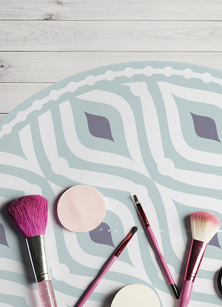 Tapete de vinil redondo ondas geométricas