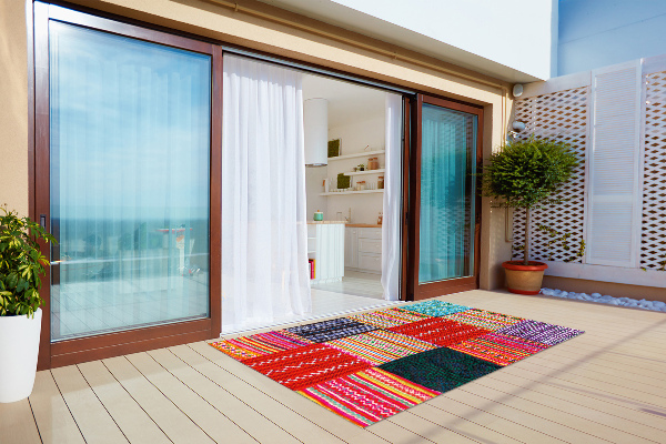 Tapete de exterior grandes Patchwork turco