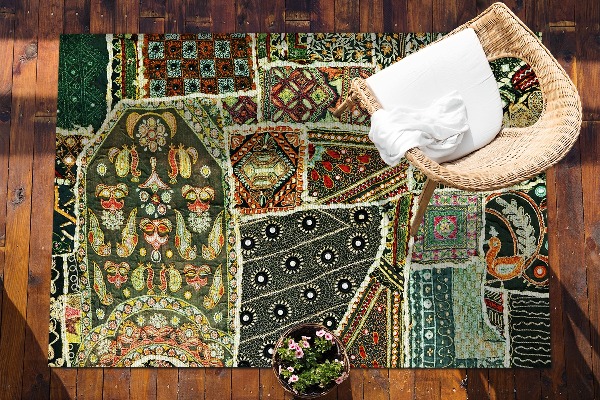 Carpete de exterior Patchwork em estilo turco