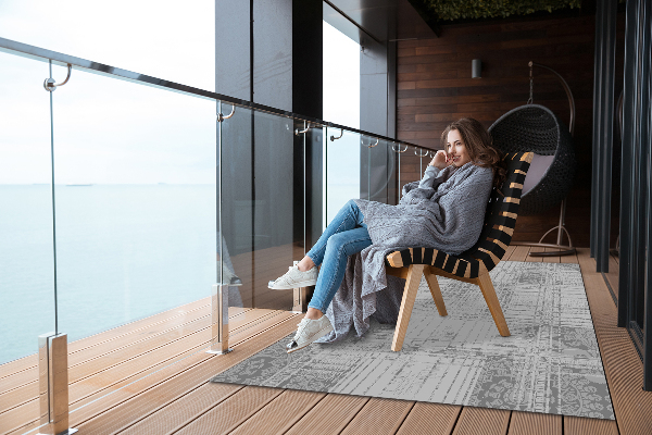 Carpete de exterior Mosaico cinzento