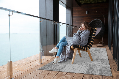 Carpete de exterior Mosaico cinzento