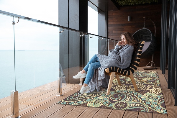 Carpete de exterior Paisley estilo asiático