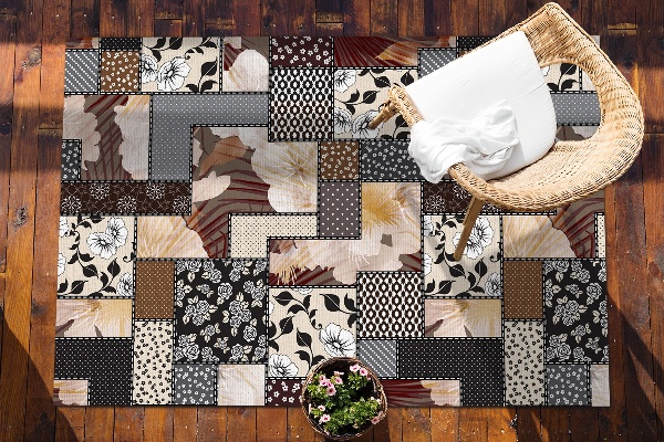 Tapete de exterior grandes Colagem floral