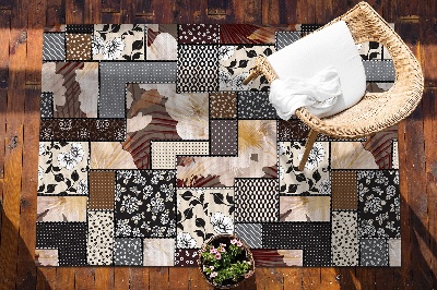Tapete de exterior grandes Colagem floral