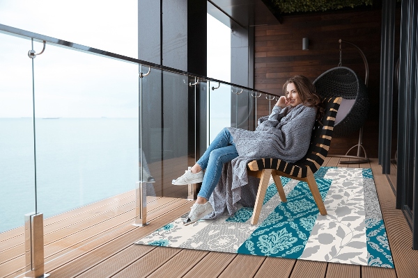 Tapete exterior Flores em mosaico