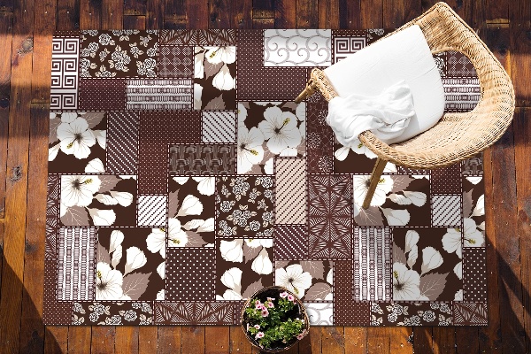 Carpete de exterior Colagem de flores