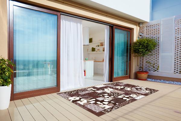 Carpete de exterior Colagem de flores