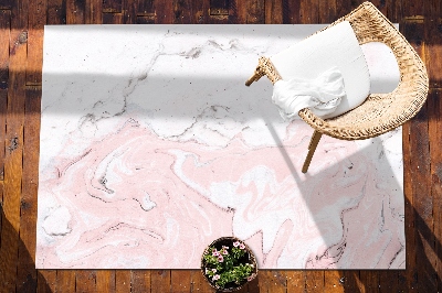 Carpete de exterior Mármore branco e cor-de-rosa