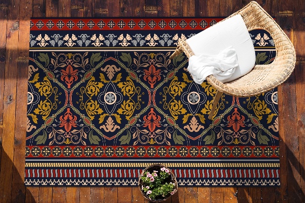 Tapete de exterior grandes Padrão floral boho
