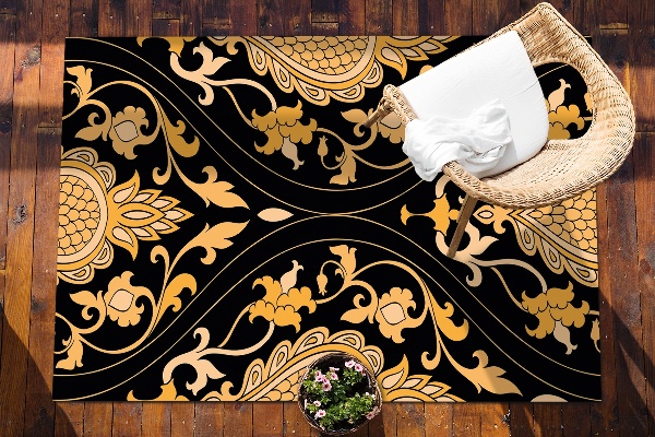 Tapete exterior Damasco dourado