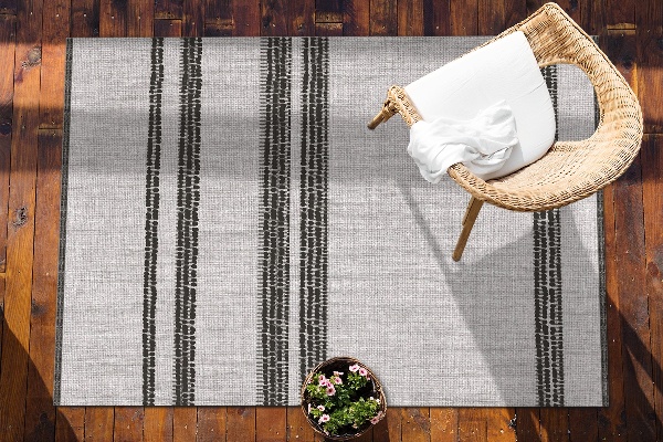 Tapete de exterior grandes Cinzento com linhas