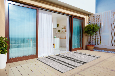 Tapete de exterior grandes Cinzento com linhas