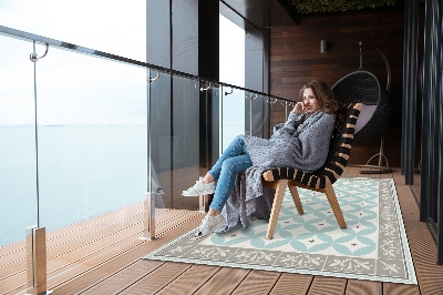 Carpete de exterior Azulejos e círculos