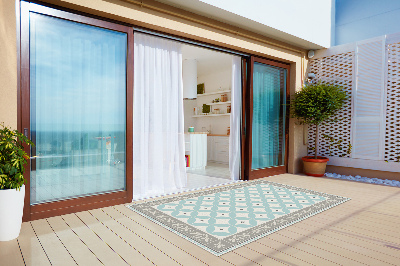 Carpete de exterior Azulejos e círculos