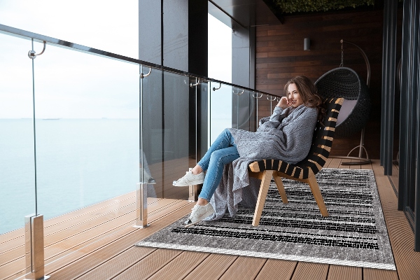 Tapete de exterior grandes Riscas pretas