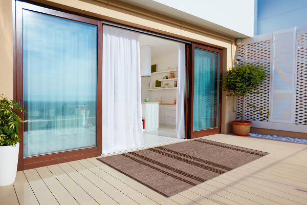 Carpete de exterior Castanho em linha