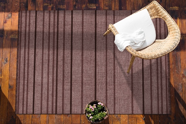 Carpete de exterior Riscas castanhas