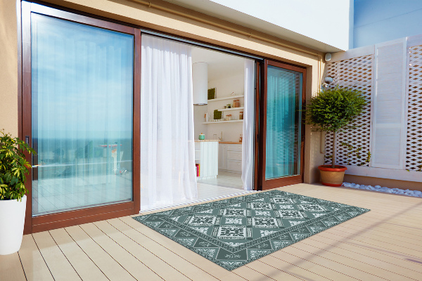 Tapete de exterior grandes Geometria e ornamentos