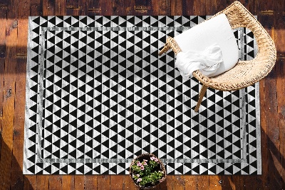 Tapete de exterior grandes Triângulos a preto e branco