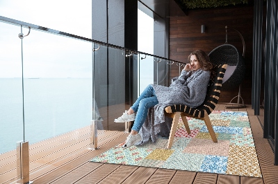 Tapete exterior Patchwork de várias peças
