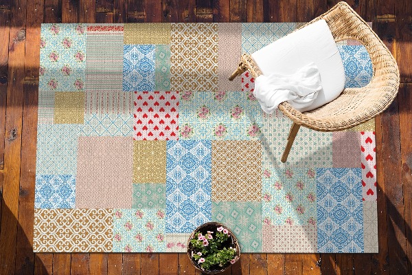 Tapete exterior Patchwork de várias peças