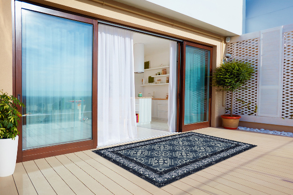 Tapete exterior Talavera azul-marinho