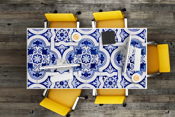 Tapete de secretária Azulejos azuis