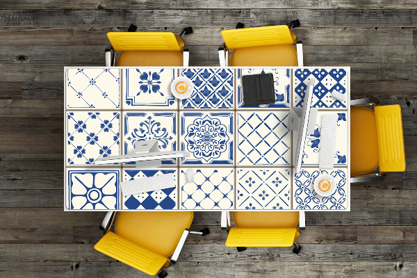Tapete para secretária Azulejos azuis