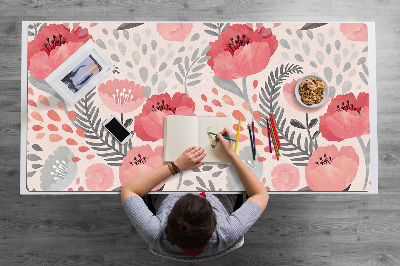 Tapete para secretária papoulas pintadas
