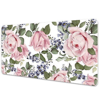 Tapete para secretária Rosas em aquarela