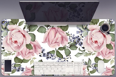 Tapete para secretária Rosas em aquarela
