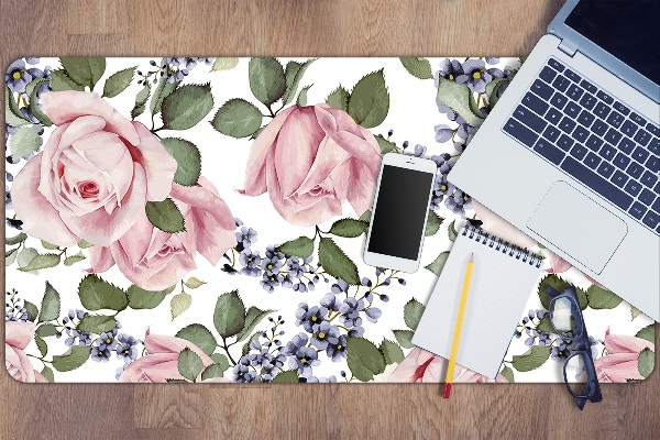 Tapete para secretária Rosas em aquarela