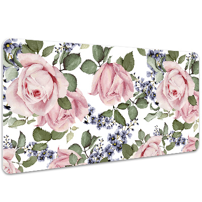 Tapete para secretária Rosas em aquarela