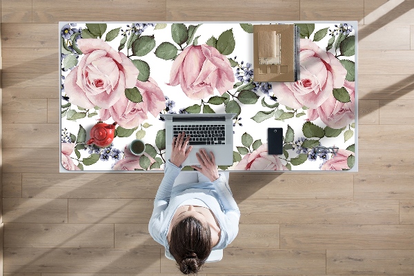 Tapete para secretária Rosas em aquarela