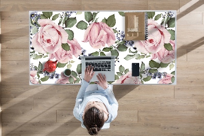 Tapete para secretária Rosas em aquarela